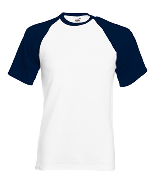 T-SHIRT BASEBALL MANICA CORTA  bianco - blu notte